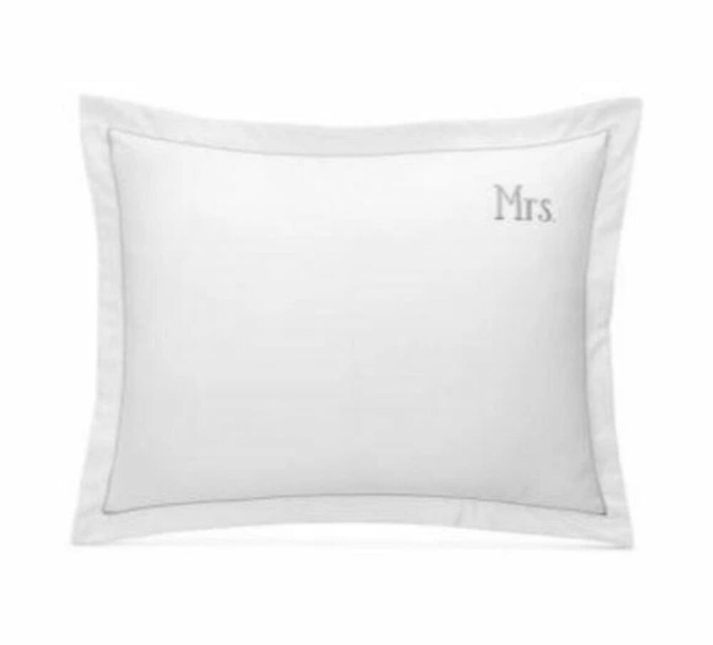 Charter Club Damask Mr"And "MRS" Cotton 20" x 28" Sham White Wedding